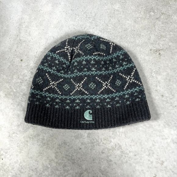Carhartt Other - Carhartt Blue Unisex Ribbed Hat Fair Isle Pattern Skully One Size